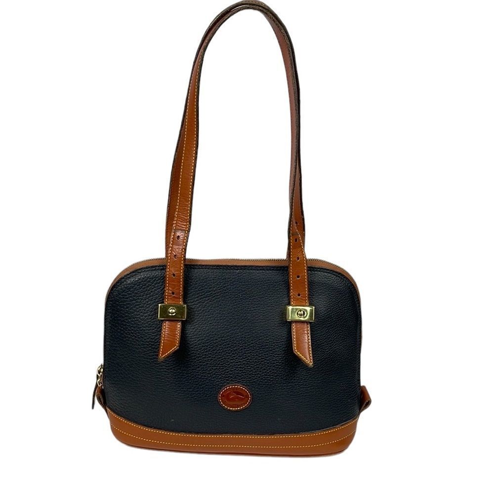 Dooney & Bourke All Weather Leather Dome Top Round Double Zip Shoulder B…